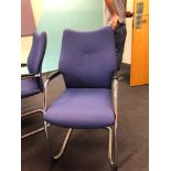 10 X Burgess Furnitures High-Back Blue Cantilever Chairs