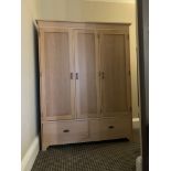 Three Door Two Drawer Limed Oak Effect Wardrobe Internally Fitted And Painted In Vibrant Colours 149