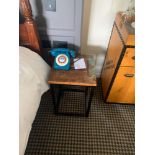 A Pair Of Belgrade Nightstand Side Tables Steel Frame With Reclaimed Antique Finish Painted Plank