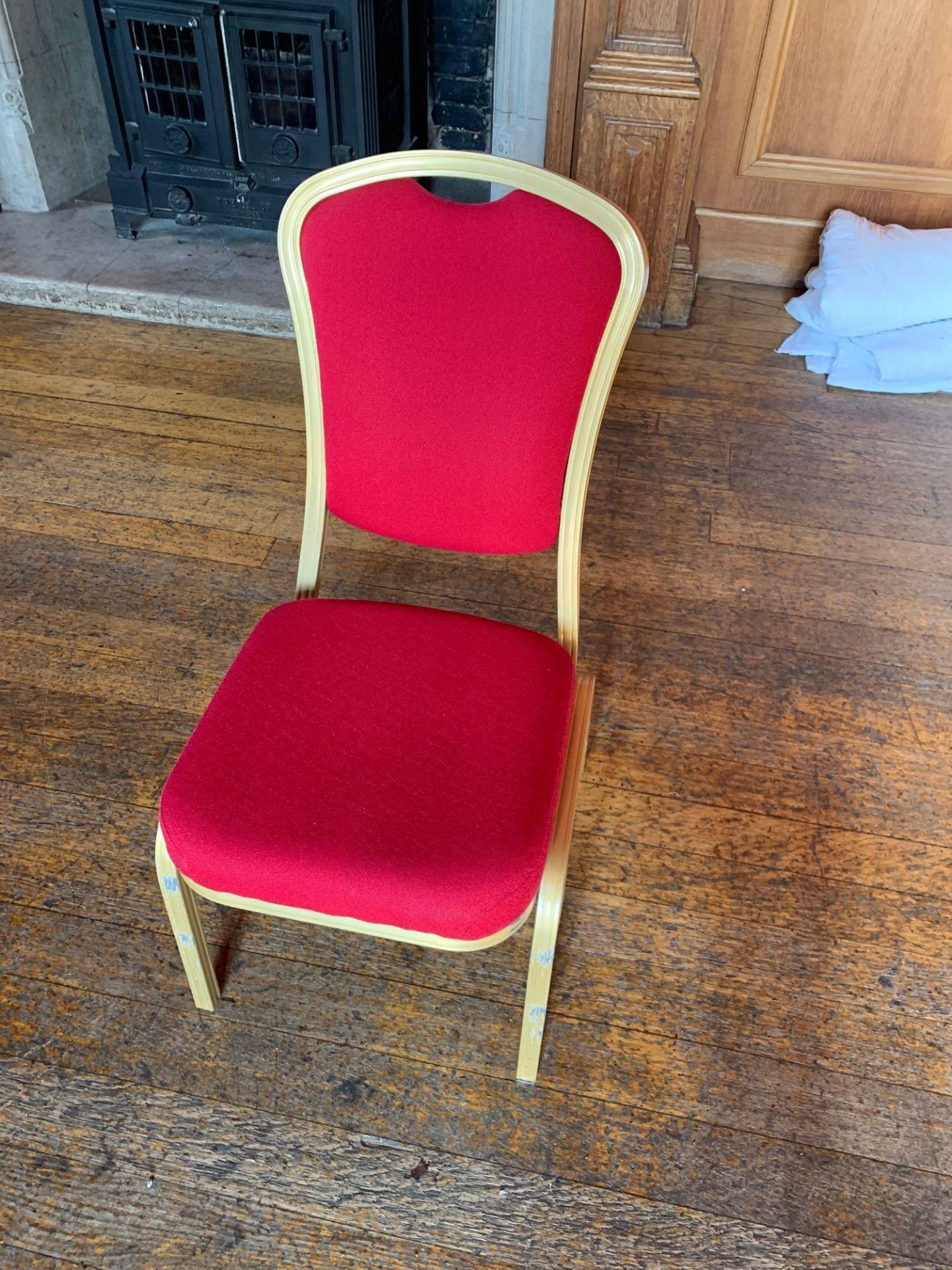 Burgess Furnitures Furniture CH569 Stacking Banquet Chair Red And Gold x 10 45 x 43 x 99cm