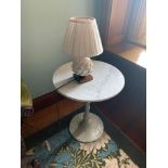 Round Cast Iron Table With White Marble Top The Base Painted Nouveau Table Base In Cast Iron 60 X