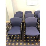17 x Burgess Furnitures Blue Cantilever Chairs
