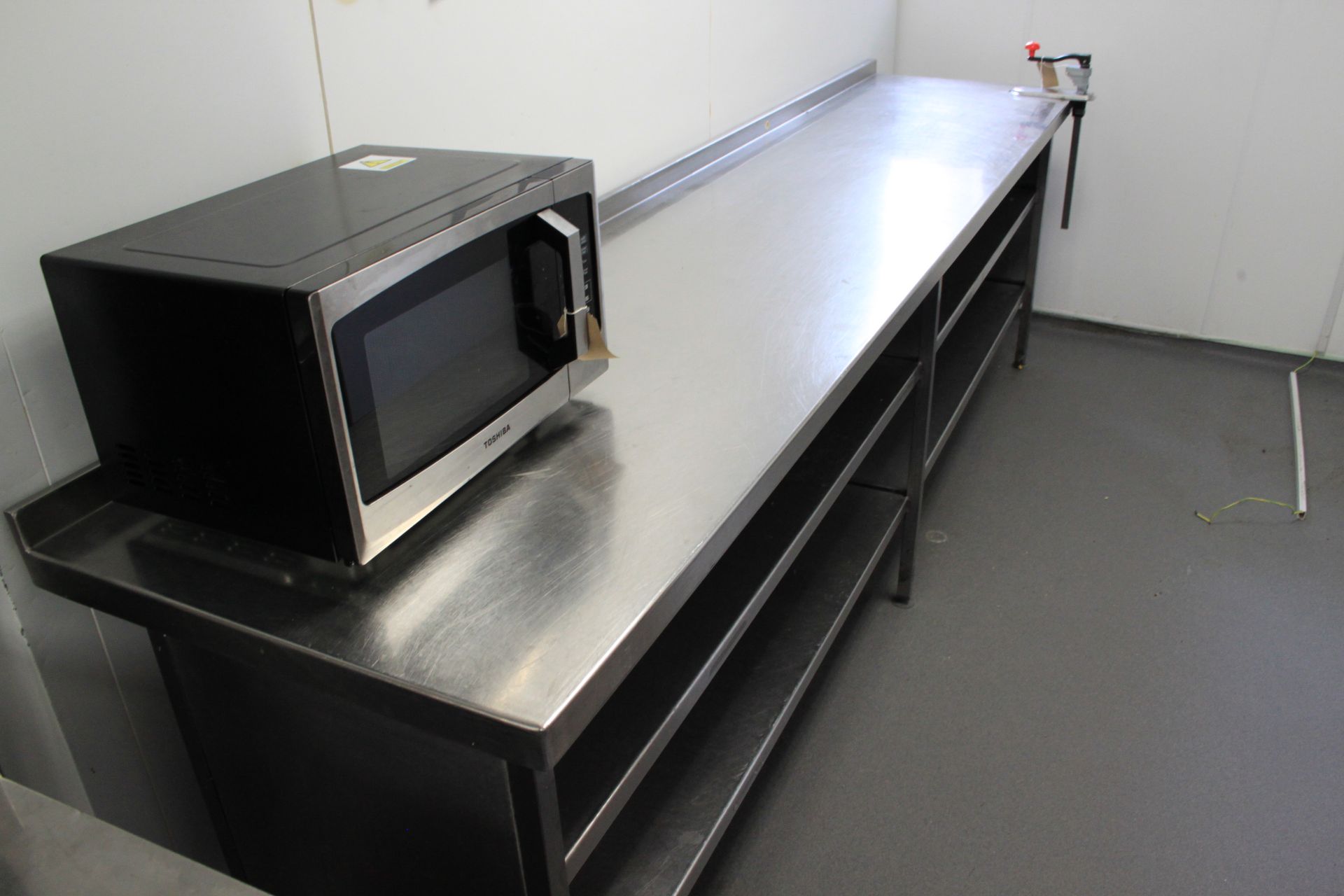 Stainless Steel Preparation Table With Upstand And Two Undershelves Complete With Bonzer