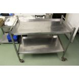 Stainless Steel Mobile Hostess Trolley Cart 1100 x 650 x 980mm