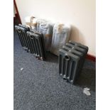 5 x Cast Column Lacquered Raw Metal Traditional Cast Iron Style Radiator Radiators 120mm And One x