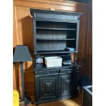 Black Wooden Dresser Display Cabinet Two Door Two Drawer With Over Shelves 120 x 50 x 234cm