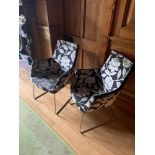 6 x Swedese Happy Karmstol Chairs Tubular Steel Frame Upholstered