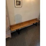 Wooden Bench With Cast Iron Base 245 x 35 x 42cm