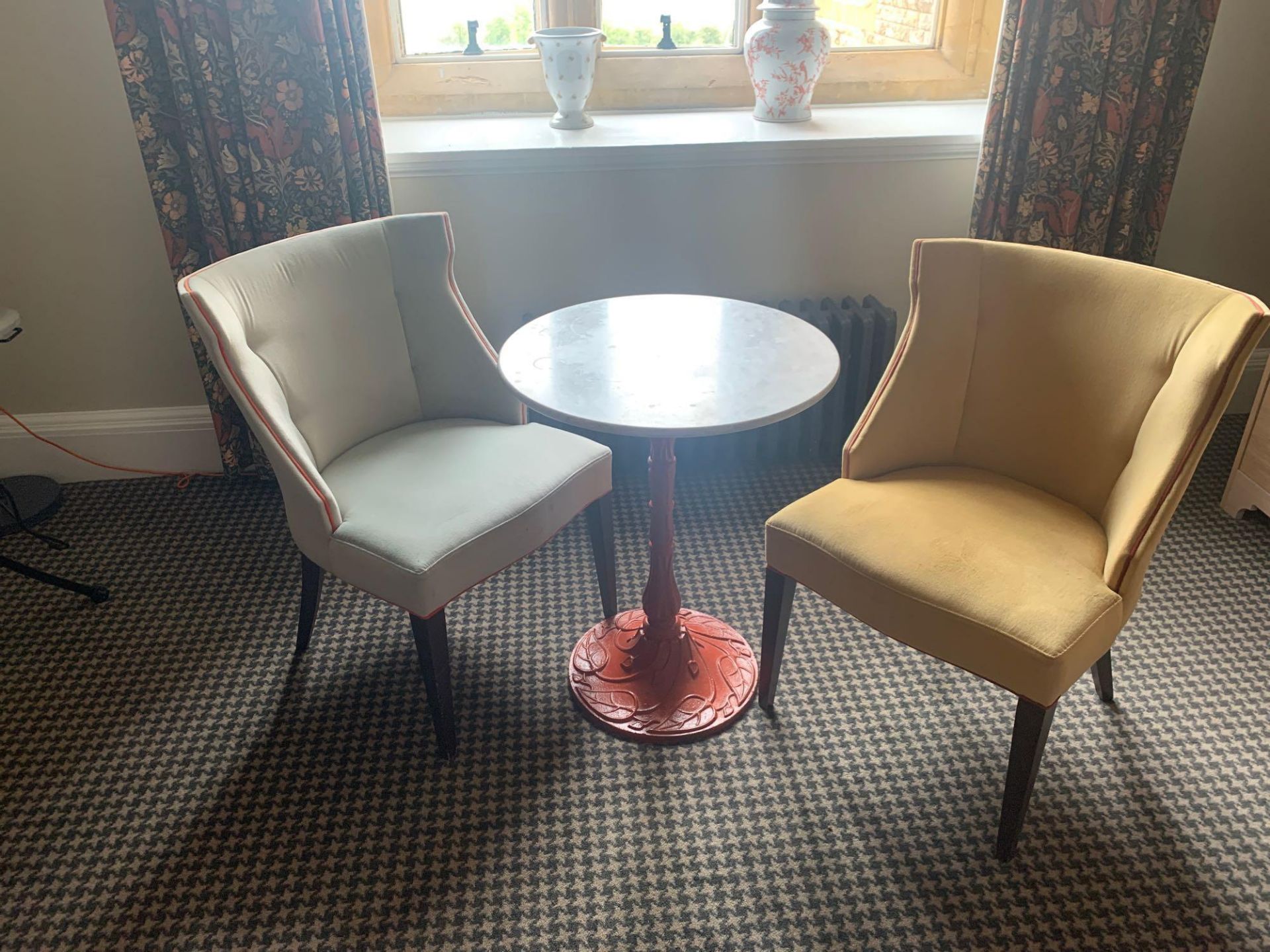 Round Cast Iron Table With White Marble Top The Base Painted Nouveau Table Base In Cast Iron 60 X