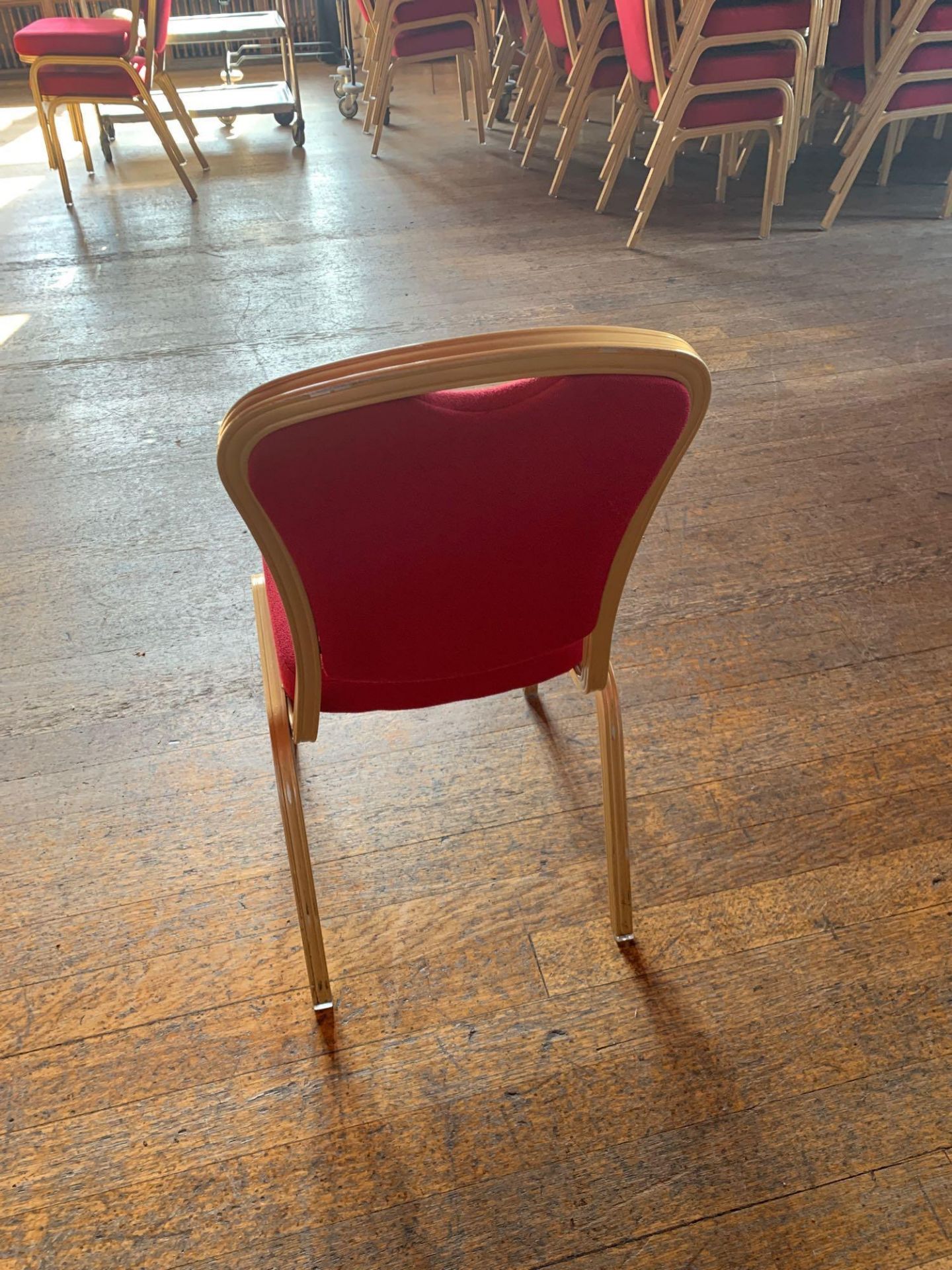 Burgess Furnitures Furniture CH569 Stacking Banquet Chair Red And Gold x 10 45 x 43 x 99cm - Image 3 of 3