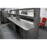 Stainless Steel Heated Serve Over Pass With Heated Cabinet & Two Grab Rails 4 1m x 840mm x 1 7m