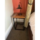 A Pair Of Belgrade Nightstand Side Tables Steel Frame With Reclaimed Antique Finish Painted Plank