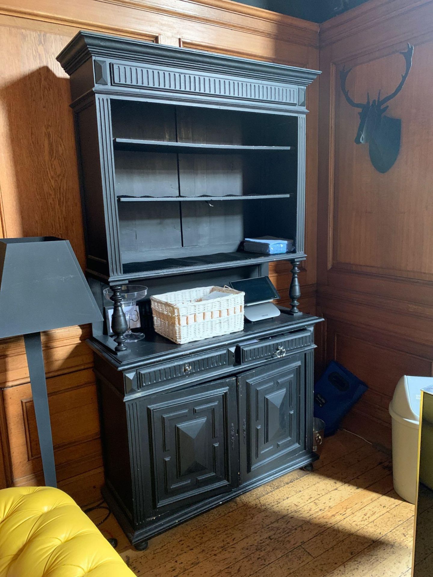 Black Wooden Dresser Display Cabinet Two Door Two Drawer With Over Shelves 120 x 50 x 234cm - Image 2 of 4