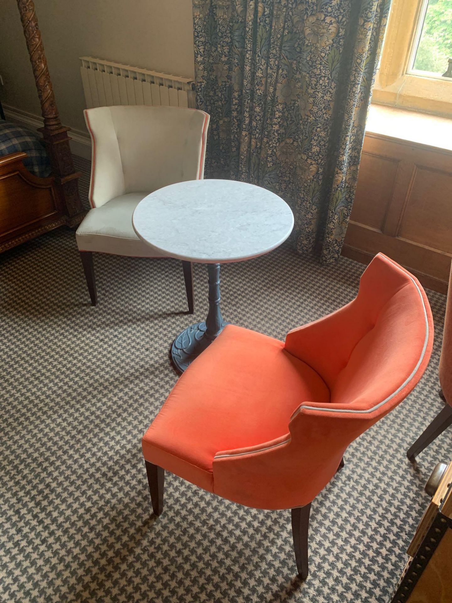 Round Cast Iron Table With White Marble Top The Base Painted NOUVEAU TABLE BASE IN CAST IRON 60 x - Image 2 of 5