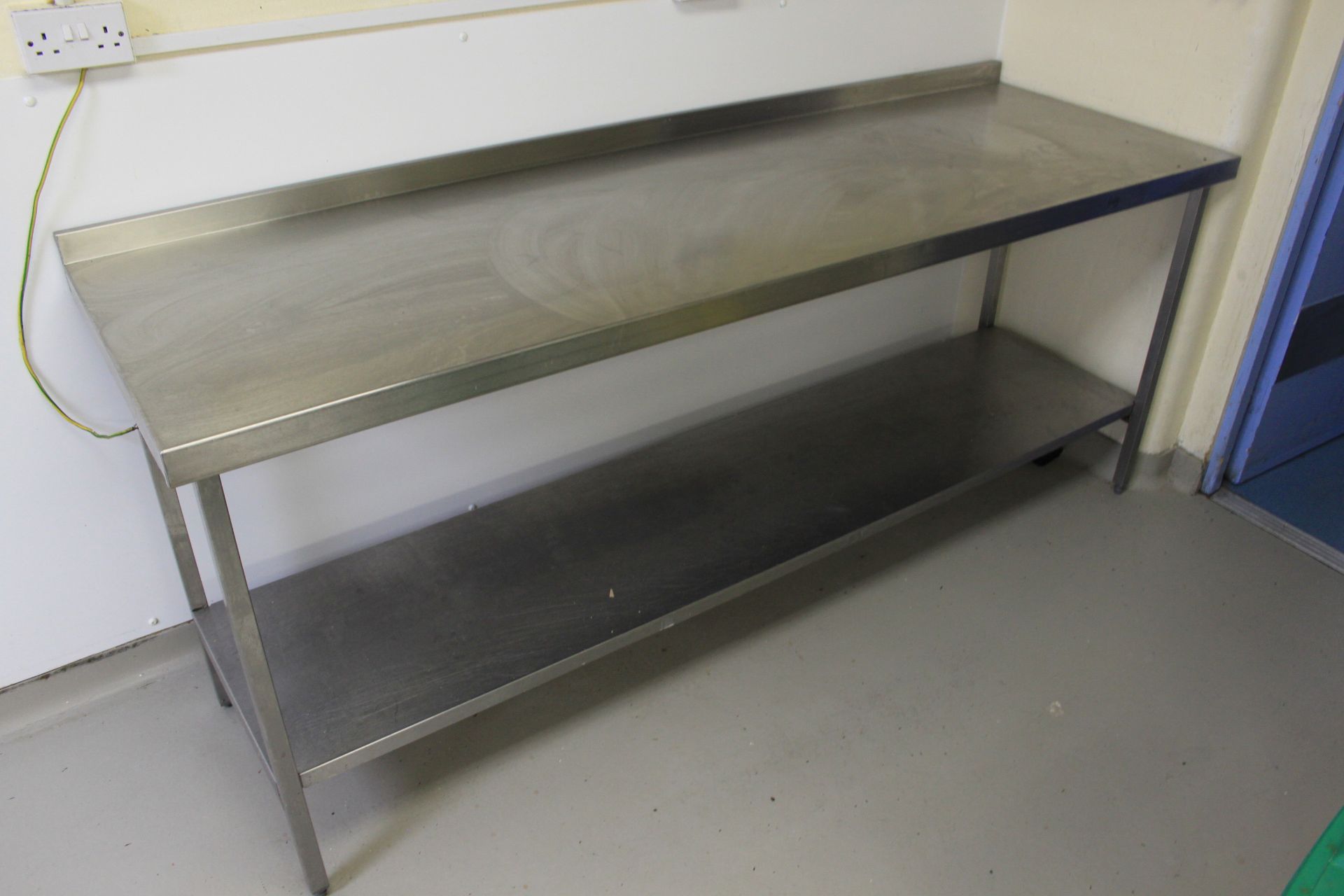 Stainless Steel Preparation Table With Undershelf & Upstand 2150 x 700mm