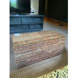 Birch-Log Coffee Table With A Glass Top. 100 x 45 x 45cm