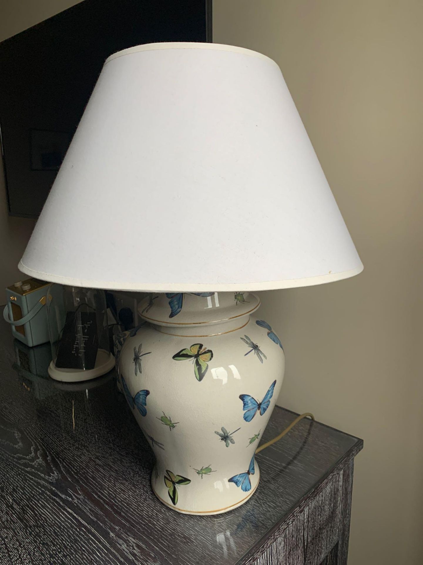 India Jane Ceramic Table Lamp With Butterflies And Bugs Design Including Shade - Image 2 of 3