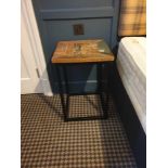 A Pair Of Belgrade Nightstand Side Tables Steel Frame With Reclaimed Antique Finish Painted Plank