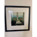 Framed Reindeer Headed Men Drinking Tea With A View. 55 x 55cm