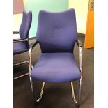 13 x Burgess Furnitures High-Back Blue Cantilever Chairs