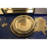 9x Stainless Steel Serving Platters Of Various Sizes