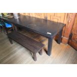 Benchmark Furniture Bespoke Wooden Sharing Dining Table Complete With Bench 1800 x 850 x 770mm