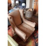 Beige Suede Wingback Chair 620 x 770 x 950mm