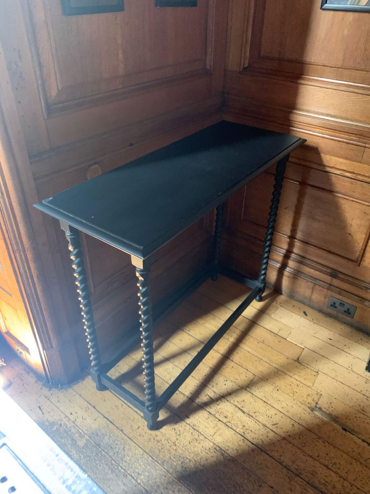 Black Wooden Tall Hall Table With Turned Spindle Leg 110 x 43 x 98cm - Image 3 of 3