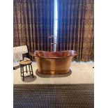 Copper Slipper Bath With Taps And Shower Polished Copper Throughout 150cm x 65cm x 64cm