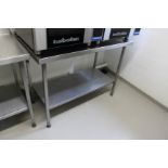 Stainless Steel Preparation Table With Undershelf & Upstand 1200 x 650mm