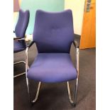 10x Burgess Furnitures Blue High-Back Cantilever Chairs