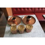 2 x Copper Trays & 2 Copper Bowls As Photographed