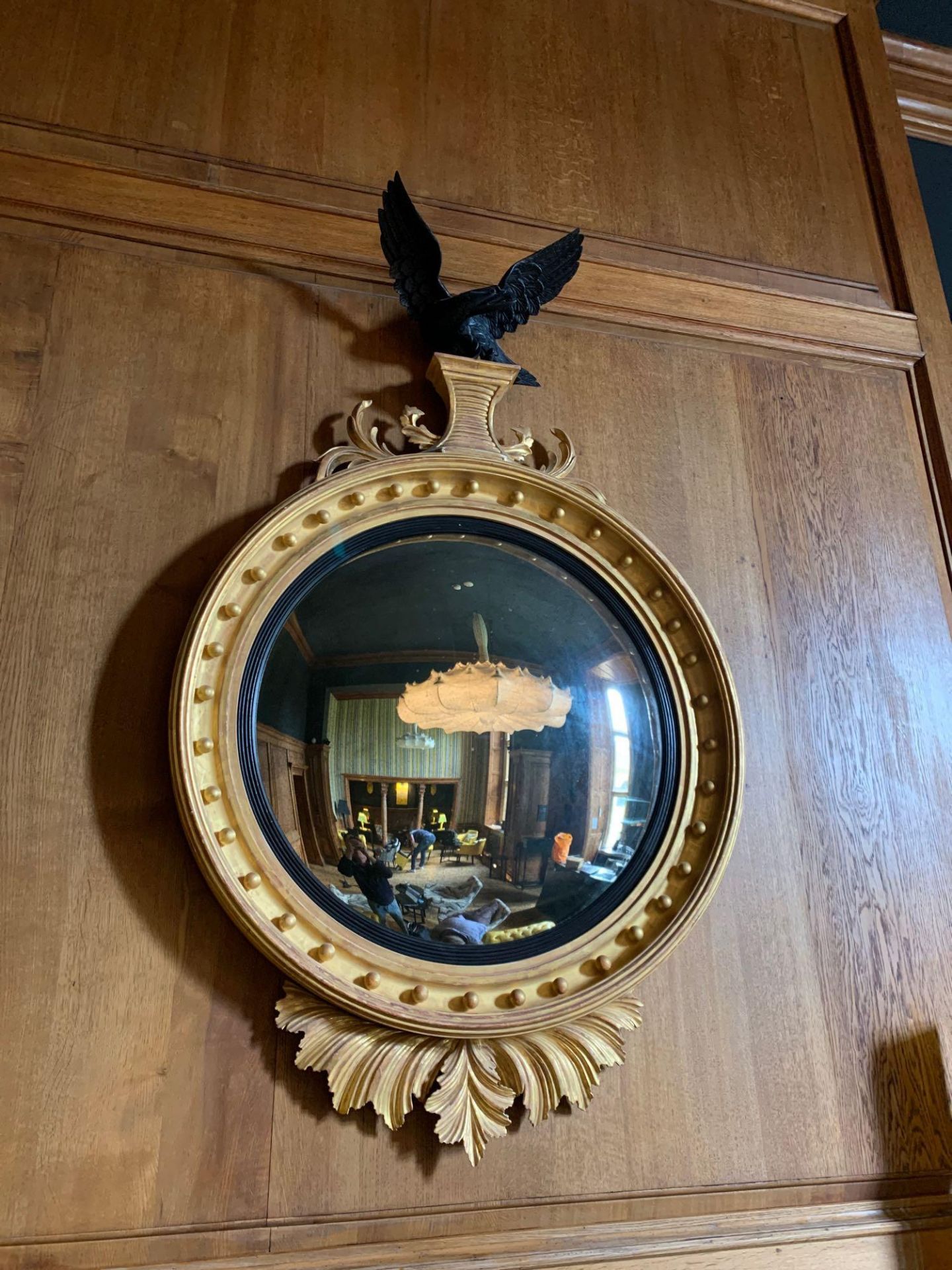 Regency Giltwood Eagle Convex Mirror A Handsome Convex Mirror Of Good Size With Good Carving - Image 2 of 3