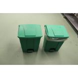 2 x Green Polypropylene Pedal Bins
