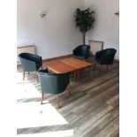 4 x Green Tub Chairs With 2 x Coffee Tables 1000 x 600mm