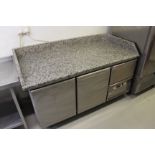 Caravell Frulinox TR7-3 Sil Marble Top 2 Door Patisserie Unit With Drawer Temperature Range: -2/+