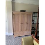 Three Door Two Drawer Limed Oak Effect Wardrobe Internally Fitted And Painted In Vibrant Colours 149