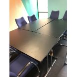 5x Burgess Furnitures Black And Chrome Conference Tables 1500 x 750 Mm