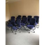 10 X Franch Adjustable Swivel Chairs On Wheels