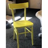 6x Andy Thornton Yellow Classic Vintage Design Cafe Chair Painted 48 x 41 x 89cm