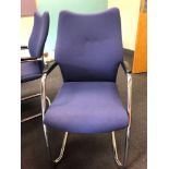 10x Burgess Furnitures High-Back Blue Cantilever Chairs