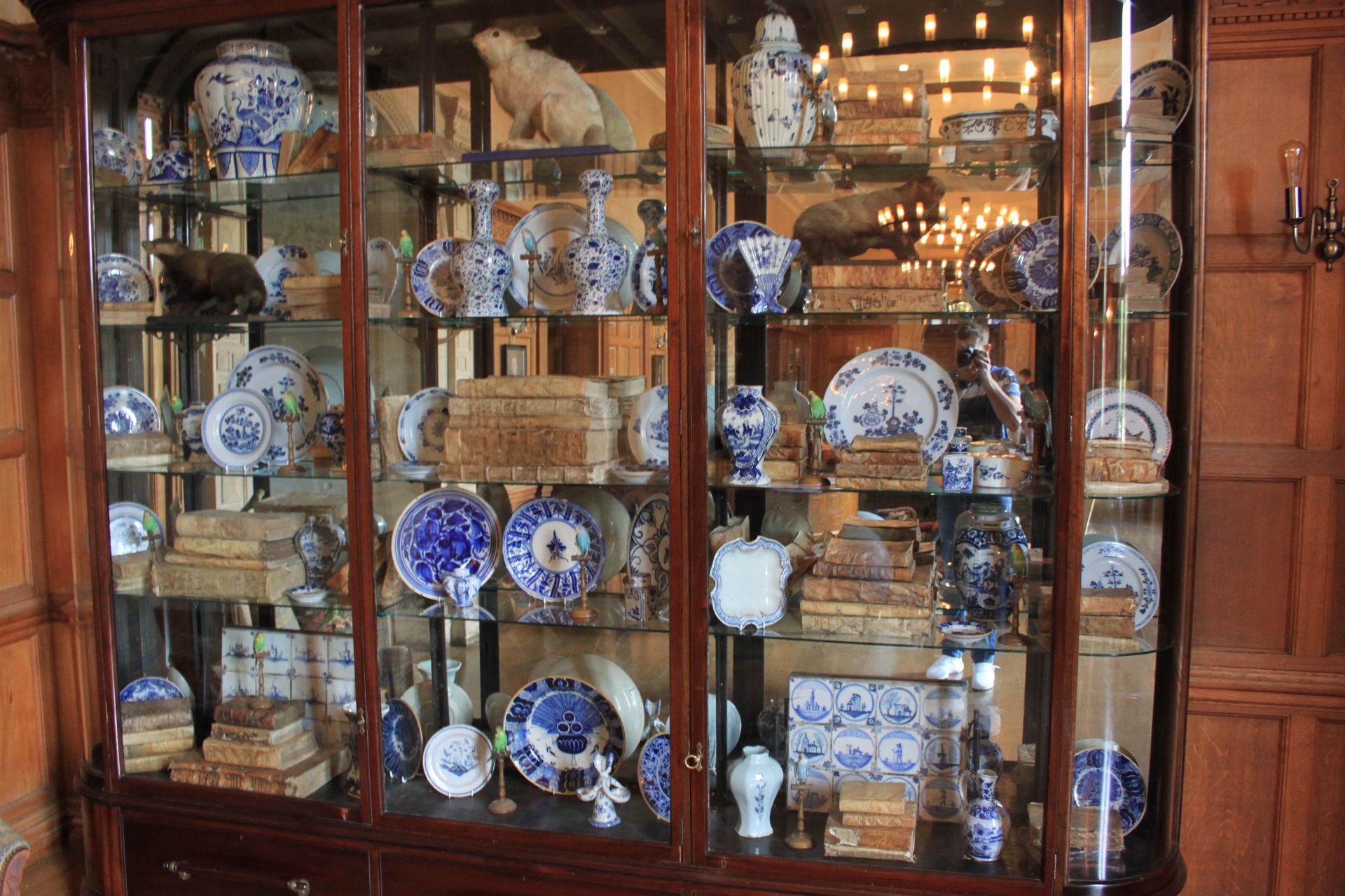 Contents Of Large Display Cabinet, Comprising Of; A Selection Of China, Collectibles,, Blue &