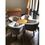 4x Cream Tub Chairs With Coffee Table 590 Mm Diameter