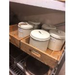 5 x Cream Metal Storage Containers