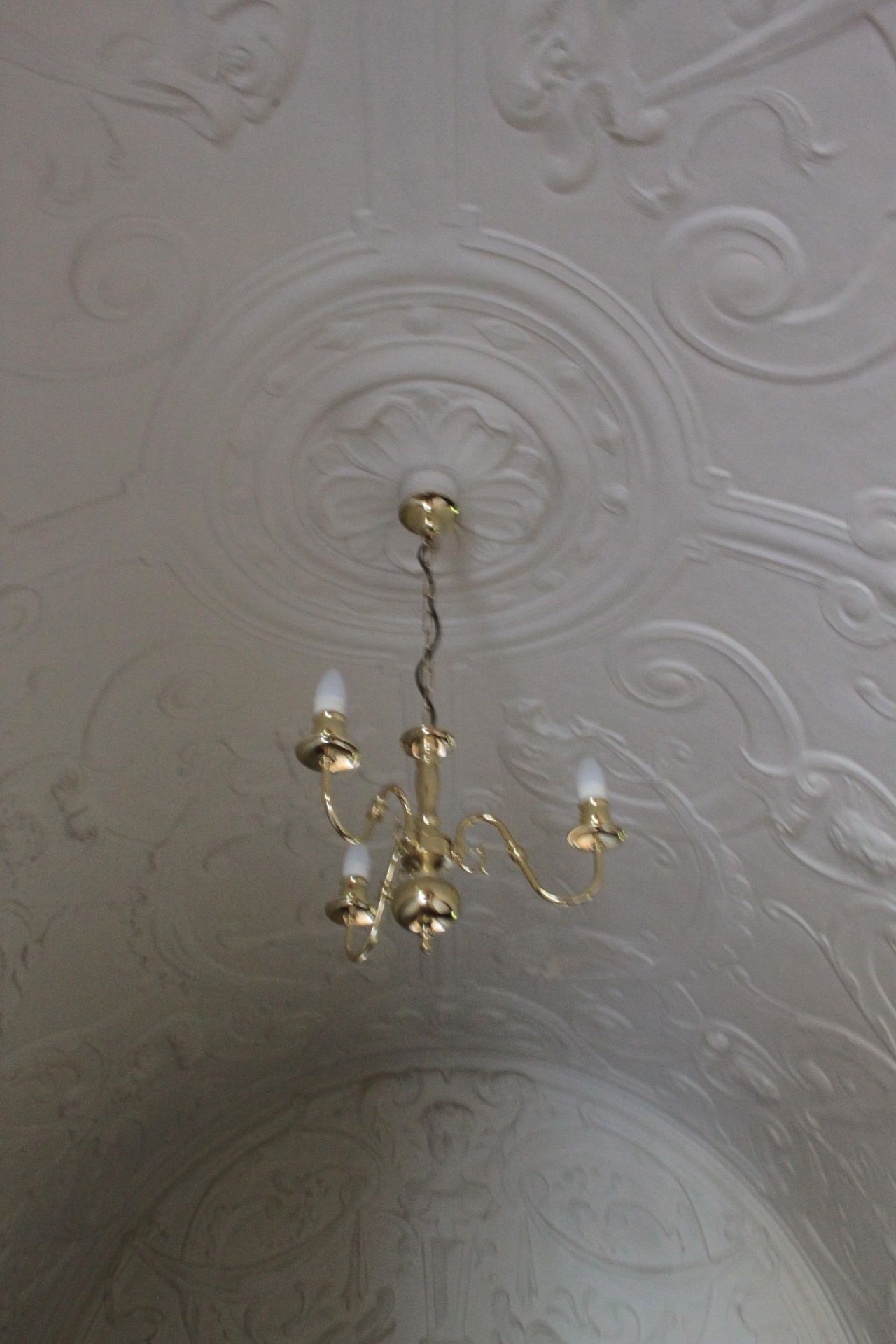 Heavy Dutch Brass 3 Branch Chandelier 700mm Drop x 400mm Diameter