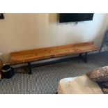 Wooden Bench With Cast Iron Base 245 x 35 x 42cm