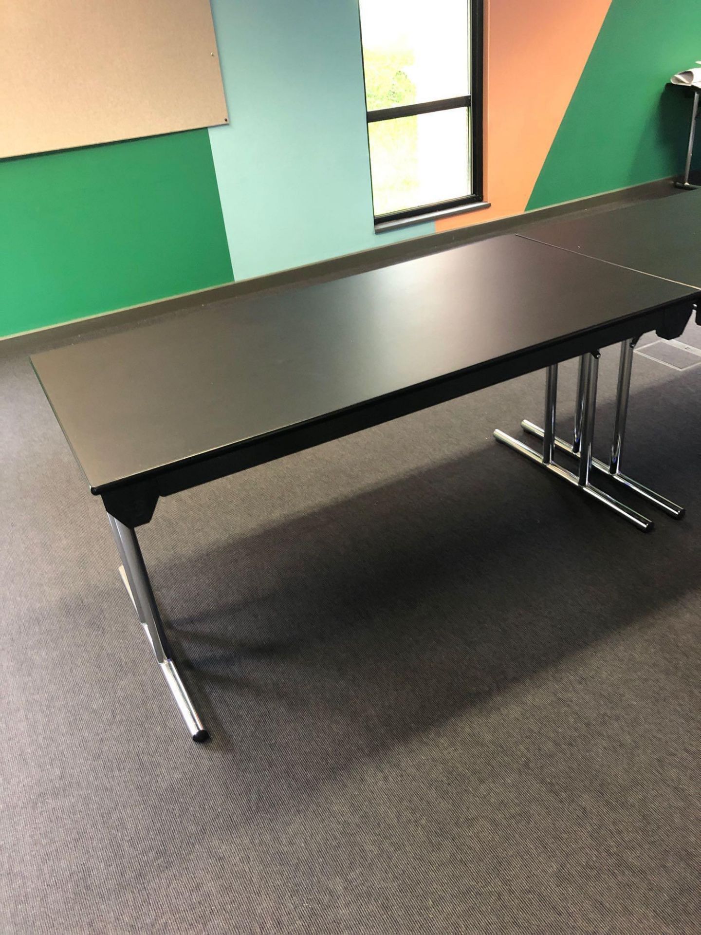 8x Burgess Furnitures Black And Chrome Conference Tables 1500 x 750 Mm - Image 2 of 2