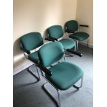 4 x Green Cantilever Chairs
