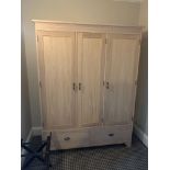 Three Door Two Drawer Limed Oak Effect Wardrobe Internally Fitted And Painted In Vibrant Colours 149