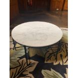 Marble Top Coffee Table Metal Frame Crafted In A Circular Design With A Solid Edge Finish 83 X 41cm